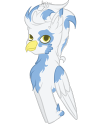 Size: 3500x4967 | Tagged: safe, artist:thecommandermiky, imported from derpibooru, oc, oc:eragor, hippogriff, beak, cheek fluff, simple background, solo, spots, transparent background, wings, yellow eyes