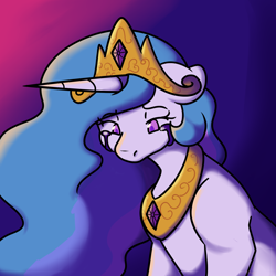 Size: 1800x1800 | Tagged: safe, artist:yanie-the-brown-pone, imported from derpibooru, princess celestia, alicorn, pony, crying, female, gradient background, sad, solo