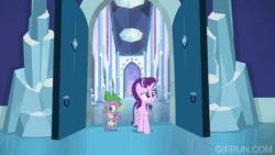Size: 520x293 | Tagged: safe, imported from derpibooru, screencap, pinkie pie, princess flurry heart, shining armor, spike, starlight glimmer, the crystalling, animated