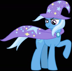 Size: 1555x1533 | Tagged: safe, artist:defg7373, imported from derpibooru, trixie, pony, unicorn, black background, raised hoof, simple background, solo