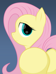 Size: 1980x2580 | Tagged: safe, artist:rugalack moonstar, imported from derpibooru, fluttershy, pony, butt, flutterbutt, looking at you, looking back, looking back at you, plot, rear view, simple background, solo