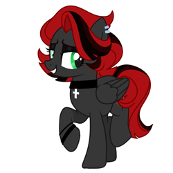 Size: 900x900 | Tagged: safe, imported from derpibooru, oc, oc only, oc:distortion, pegasus, base used, choker, female, goth, mare, simple background, solo, white background