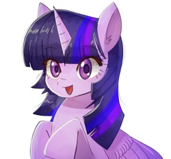 Size: 994x922 | Tagged: safe, artist:plusplus_pony, imported from derpibooru, twilight sparkle, alicorn, pony, female, looking at you, mare, open mouth, simple background, solo, twilight sparkle (alicorn), white background