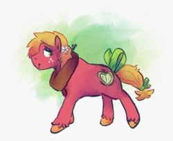 Size: 2232x1824 | Tagged: safe, artist:punkittdev, imported from derpibooru, big macintosh, earth pony, pony, bow, eyeshadow, female, flower, flower in hair, green eyes, makeup, mare, solo, tail, tail bow, trans big macintosh, trans female, transgender