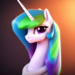 Size: 512x512 | Tagged: safe, imported from derpibooru, princess celestia, alicorn, pony, ai content, ai generated, cute, generator:stable diffusion, looking at you, prompter:teonanakatle, solo