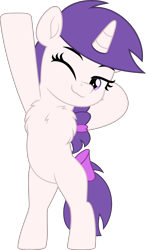 Size: 2929x5000 | Tagged: safe, artist:jhayarr23, imported from derpibooru, oc, oc only, oc:snowie aura, pony, unicorn, bipedal, bow, chest fluff, female, filly, foal, simple background, solo, stretching, tail, tail bow, transparent background