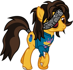 Size: 1287x1247 | Tagged: safe, artist:lightningbolt, derpibooru exclusive, imported from derpibooru, earth pony, pony, undead, zombie, zombie pony, .svg available, bags under eyes, bloodshot eyes, bone, clothes, frown, headband, lidded eyes, male, missing eye, otto wood, ponified, scar, shirt, simple background, solo, stallion, stitches, svg, t-shirt, tail, tail band, torn clothes, torn ear, transparent background, vector, walking, waterparks