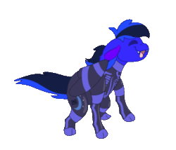 Size: 630x539 | Tagged: safe, alternate version, artist:euspuche, imported from derpibooru, oc, oc only, oc:guard cobalt flash, bat pony, alternate character, animated, bat pony oc, dance till you die dog, dancing, fireheart76's latex suit design, gif, latex, latex suit, prisoners of the moon, rubber, rubber suit, simple background, solo, transparent background