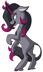 Size: 1280x2150 | Tagged: safe, artist:marshmarlowe, imported from derpibooru, classical unicorn, unicorn, them's fightin' herds, bipedal, butt, cloven hooves, community related, female, leonine tail, magic, oleander (tfh), open mouth, plot, rearing, simple background, solo, transparent background, unshorn fetlocks