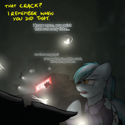 Size: 800x800 | Tagged: safe, artist:captainhoers, imported from derpibooru, oc, oc:concorde, pegasus, pony, the sunjackers, dialogue, gravestone, implied spitfire, offscreen character, offspring, parent:soarin', parent:spitfire, parents:soarinfire, solo focus
