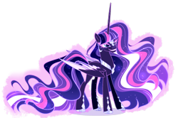 Size: 2056x1362 | Tagged: safe, artist:gihhbloonde, imported from derpibooru, twilight sparkle, alicorn, pony, fusion, fusion:nightmare rarity, fusion:twilight sparkle, nightmarified, simple background, solo, transparent background, twilight sparkle (alicorn)