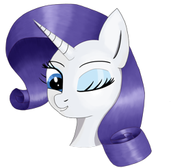 Size: 1754x1728 | Tagged: safe, artist:raritymylove, derpibooru exclusive, imported from derpibooru, rarity, unicorn, bust, cute, looking at you, one eye closed, portrait, simple background, smiling, smiling at you, solo, transparent background, wink, winking at you