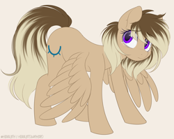 Size: 2600x2073 | Tagged: safe, alternate version, artist:higgly-chan, imported from derpibooru, oc, oc only, oc:haven, pegasus, pony, anxious, beige background, big eyes, crying, female, pegasus oc, sad, simple background, solo, wings, wings down