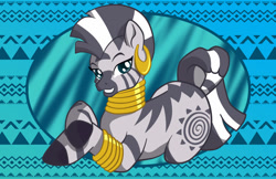 Size: 1024x663 | Tagged: safe, artist:nytewell, imported from derpibooru, zecora, zebra, cute, female, grin, looking at you, mare, smiling, solo, zecorable