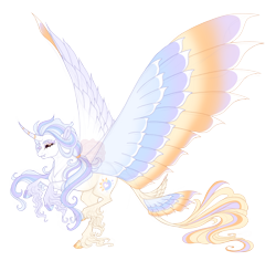 Size: 5200x4900 | Tagged: safe, artist:gigason, imported from derpibooru, oc, oc:divine deity, alicorn, pony, black sclera, cloven hooves, colored wings, female, galloping, large wings, mare, multicolored wings, quadrupedal, simple background, solo, transparent background, watermark, wings