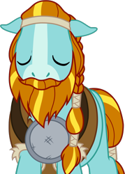 Size: 716x999 | Tagged: safe, artist:dustinwatsongkx, imported from derpibooru, rockhoof, earth pony, pony, braid, braided tail, eyes closed, male, simple background, solo, stallion, tail, transparent background, vector
