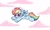 Size: 1011x599 | Tagged: safe, artist:kittyrosie, imported from derpibooru, rainbow dash, pegasus, pony, blushing, cloud, cute, female, floating heart, flying, heart, mare, simple background, solo, white background