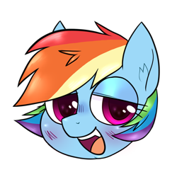 Size: 2000x2000 | Tagged: safe, artist:mclovin, imported from derpibooru, rainbow dash, pegasus, pony, alternate hairstyle, blushing, bust, female, mare, open mouth, short mane, simple background, transparent background