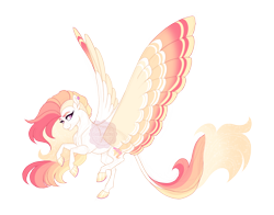 Size: 5100x4003 | Tagged: safe, artist:gigason, imported from derpibooru, oc, oc only, oc:soft glow, pegasus, pony, colored wings, female, magical lesbian spawn, mare, multicolored wings, offspring, parent:princess celestia, parent:sunset shimmer, parents:sunsestia, quadrupedal, simple background, solo, transparent background, wings