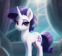 Size: 568x512 | Tagged: safe, imported from derpibooru, rarity, pony, unicorn, ai assisted, ai content, ai generated, cute, female, mare, solo