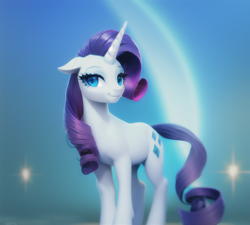 Size: 568x512 | Tagged: safe, imported from derpibooru, rarity, pony, unicorn, ai assisted, ai content, ai generated, cute, female, mare, solo