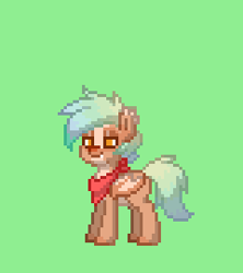 Size: 240x270 | Tagged: safe, imported from derpibooru, oc, oc only, bat pony, pony, pony town, bandana, bat pony oc, green background, male, simple background, solo, stallion