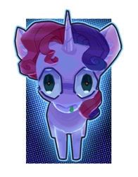 Size: 1567x2000 | Tagged: safe, artist:pastacrylic, imported from derpibooru, sweetie belle, pony, unicorn, female, kubrick stare, snot, solo