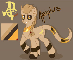 Size: 3616x3000 | Tagged: safe, artist:appleneedle, imported from derpibooru, oc, oc:apophis, earth pony, pony, snake, commission, egyptian, reference sheet, solo