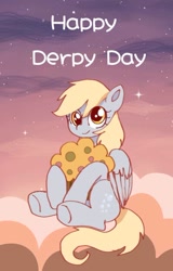 Size: 542x845 | Tagged: safe, artist:jaanhavi, imported from derpibooru, derpy hooves, pegasus, pony, derpy day, female, food, giant muffin, muffin, solo