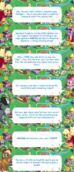 Size: 2048x4772 | Tagged: safe, idw, imported from derpibooru, applejack, king longhorn, pinkie pie, sheriff tumbleweed, twilight sparkle, alicorn, bull, earth pony, pony, clothes, cloven hooves, cowboy hat, dialogue, dialogue box, dress, english, event, feather, female, gameloft, hairband, hat, horn, horns, idw showified, male, mare, mobile game, my little pony: magic princess, official, speech bubble, stallion, text, twilight sparkle (alicorn), unshorn fetlocks, vest