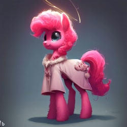 Size: 1024x1024 | Tagged: safe, imported from derpibooru, pinkie pie, pony, ai content, ai generated, halo, prompter:pizza split, religion, saint, solo
