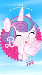 Size: 1080x1920 | Tagged: safe, imported from derpibooru, princess flurry heart, alicorn, pony, baby, baby pony, barbie, barbie (movie), cute, female, solo