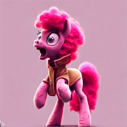 Size: 1024x1024 | Tagged: safe, imported from derpibooru, pinkie pie, pony, ai content, ai generated, insanity, prompter:pizza split, solo
