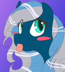 Size: 2346x2558 | Tagged: safe, artist:liechisenshi, imported from derpibooru, oc, oc only, oc:vivid tone, pegasus, pony, :p, gradient background, icon, sketch, solo, tongue out