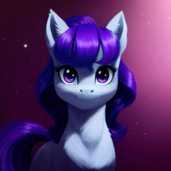 Size: 1024x1024 | Tagged: safe, artist:darbarri, derpibooru exclusive, imported from derpibooru, oc, oc only, earth pony, pony, ai assisted, ai content, bust, detailed, generator:stable diffusion, gradient background, looking at you, portrait, smiling, solo