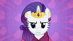 Size: 1920x1080 | Tagged: safe, imported from derpibooru, screencap, rarity, pony, unicorn, season 1, the best night ever, 1080p, clothes, dress, female, gala dress, looking at you, mare, rarity is not amused, solo, unamused