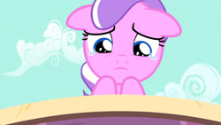 Size: 1280x720 | Tagged: safe, imported from derpibooru, screencap, diamond tiara, earth pony, pony, crusaders of the lost mark, season 5, crying, cute, diamondbetes, ears back, female, filly, foal, frown, looking at you, sad, sadorable, solo, teary eyes, the pony i want to be