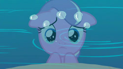 Size: 1280x720 | Tagged: safe, imported from derpibooru, screencap, diamond tiara, earth pony, pony, crusaders of the lost mark, season 5, crying, cute, diamondbetes, ears back, female, filly, foal, frown, river, sad, sadorable, solo, teary eyes, water