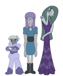 Size: 947x1135 | Tagged: safe, artist:sleepymoss, imported from derpibooru, limestone pie, marble pie, maud pie, human, equestria girls, crossover, female, gem (race), gemsona, height difference, simple background, species swap, steven universe, transparent background, trio, trio female