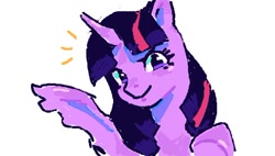 Size: 488x277 | Tagged: safe, artist:miss_glowwormis, imported from derpibooru, twilight sparkle, alicorn, pony, bust, looking at you, simple background, smiling, solo, twilight sparkle (alicorn), white background