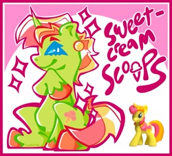 Size: 2245x2045 | Tagged: safe, artist:ruebarbb, imported from derpibooru, sweetcream scoops, pony, unicorn, female, solo, toy