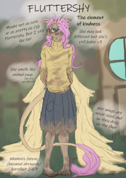 Size: 1065x1500 | Tagged: safe, artist:vanilla drop, imported from derpibooru, fluttershy, anthro, human, pegasus, rainbow dash presents, ear fluff, eared humanization, humanized, redesign, redraw, solo