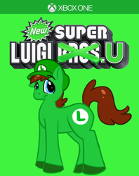 Size: 1188x1500 | Tagged: safe, artist:davidti2006, imported from derpibooru, box art, crossover, cursed image, game, luigi, meme, rule 85, super mario bros., video game crossover, xbox, xbox one
