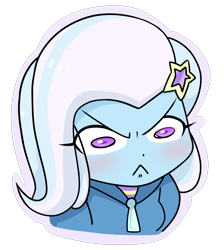 Size: 1012x1130 | Tagged: safe, artist:batipin, imported from derpibooru, part of a set, trixie, human, equestria girls, angry, cute, female, looking at you, madorable, simple background, solo, transparent background