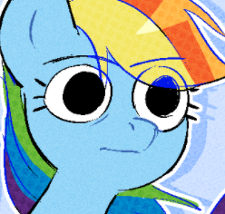 Size: 248x236 | Tagged: safe, artist:syrupyyy, edit, imported from derpibooru, rainbow dash, pegasus, pony, :|, cropped, female, picture for breezies, reaction image, shocked, solo, thousand yard stare