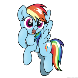 Size: 2048x2048 | Tagged: safe, artist:super-dead, imported from derpibooru, rainbow dash, pegasus, pony, female, simple background, solo, white background