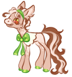 Size: 1280x1376 | Tagged: safe, artist:webkinzworldz, imported from derpibooru, oc, oc:meadowsweet, earth pony, hybrid, pony, bow, interspecies offspring, magical lesbian spawn, offspring, parent:applejack, parent:autumn blaze, parents:autumnjack, simple background, white background