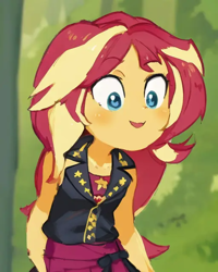 Size: 512x640 | Tagged: safe, artist:star-is-nonbinary, imported from derpibooru, sunset shimmer, human, equestria girls, ai content, ai generated, cute, generator:pinegraph, shimmerbetes