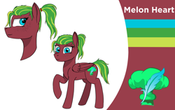 Size: 3574x2250 | Tagged: safe, artist:enteryourponyname, imported from derpibooru, oc, oc:melon heart, pegasus, pony, fallout equestria, female, pegasus oc, ponytail, reference sheet, solo