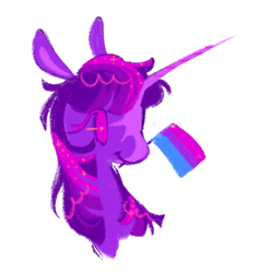 Size: 1019x1079 | Tagged: safe, artist:webkinzworldz, imported from derpibooru, twilight sparkle, pony, unicorn, alternate color palette, bisexual pride flag, bisexuality, pride, pride flag, simple background, solo, white background